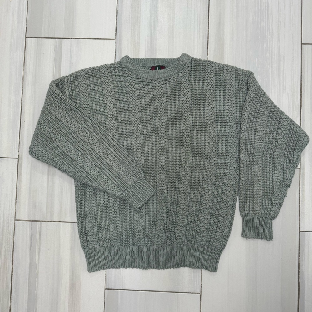 High Sierra by Mervyns Sweater Mens  XL XLarge Gray Knit Vintage Cotton Cable